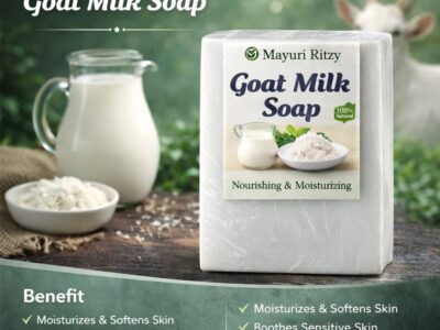 Goat Milk Soap with Coconut Oil, Sunflower Oil, and Honey - 100g