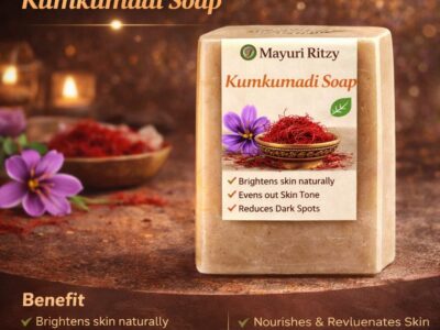 Kumkumadhi Soap with Saffron, Sandal, and Olive Oil - 100g