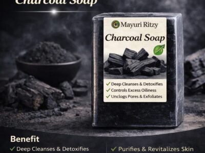 Charcoal Soap with Coconut Charcoal and Neem - 100g