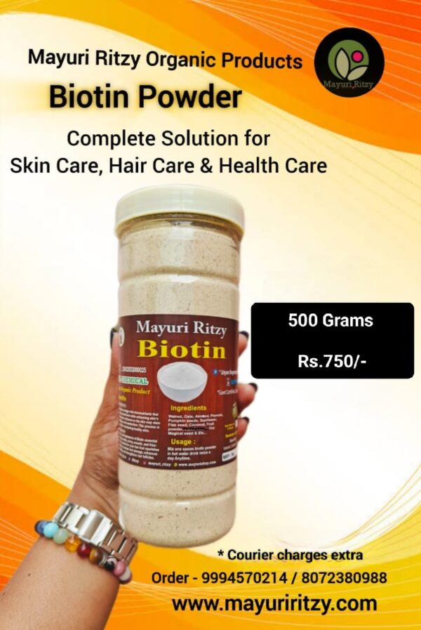 Biotin Powder Supplement for Hair Growth - 500 grams - Image 2