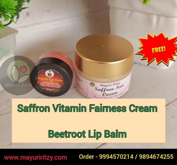 Saffron Vitamin Fairness Cream - Free - Beetroot Lip Balm