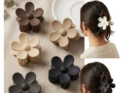 Matte Flower Hair Claw Clips