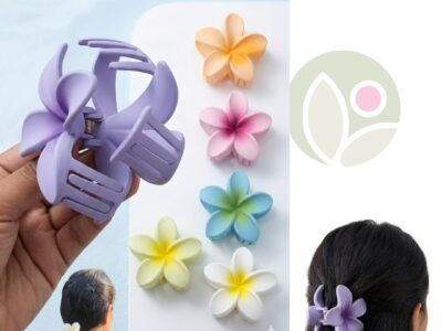 Plumeria Flower Hair Claw Clips