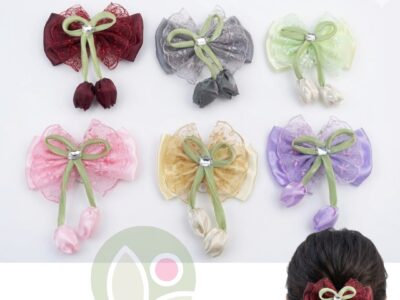 Lace Bow Floral Hair Clip