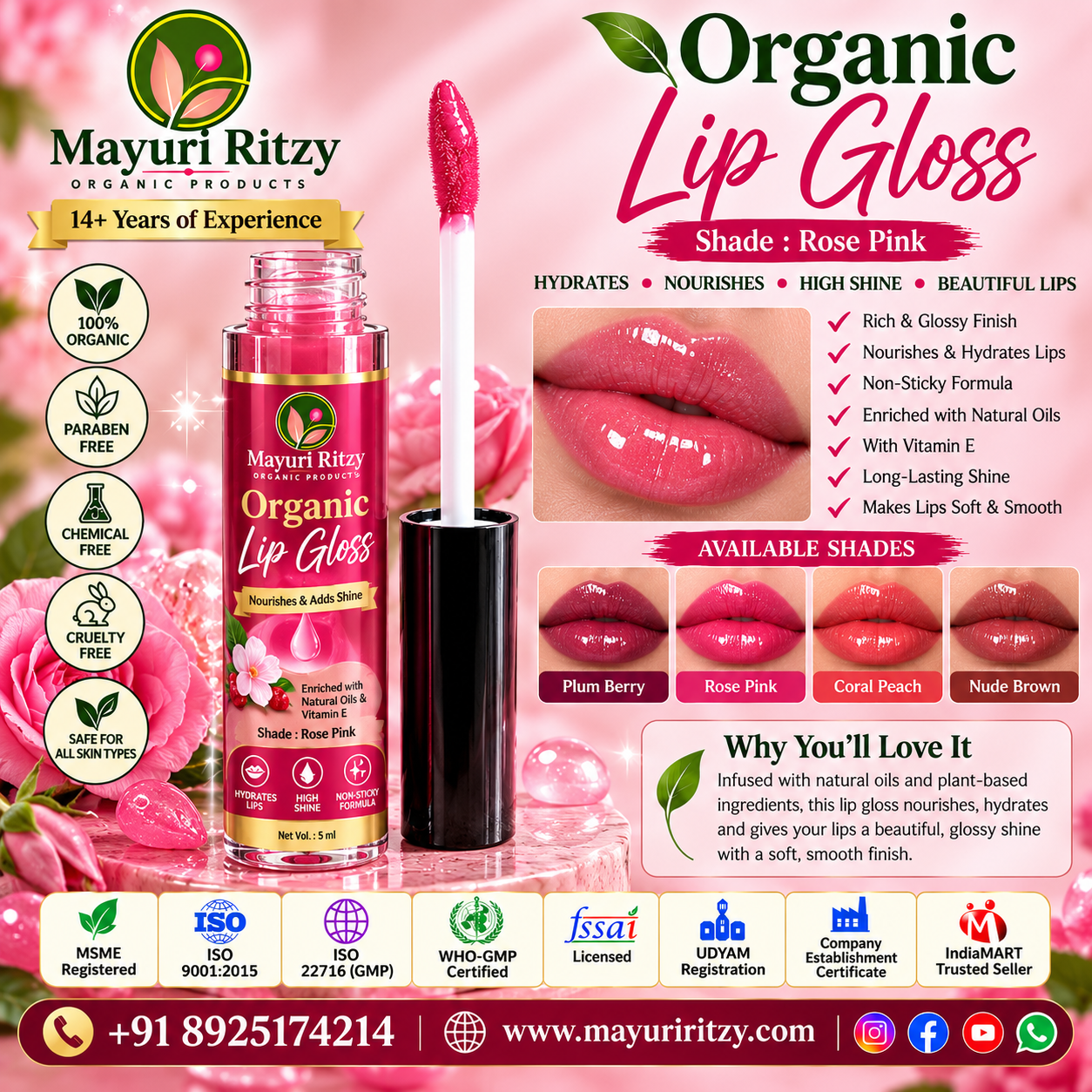 Mayuri Ritzy Organic Liquid Lipgloss