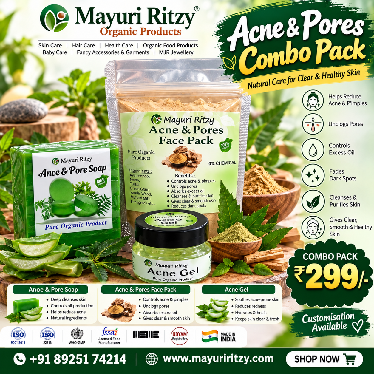 Acne & Pores Combo Pack 299/-